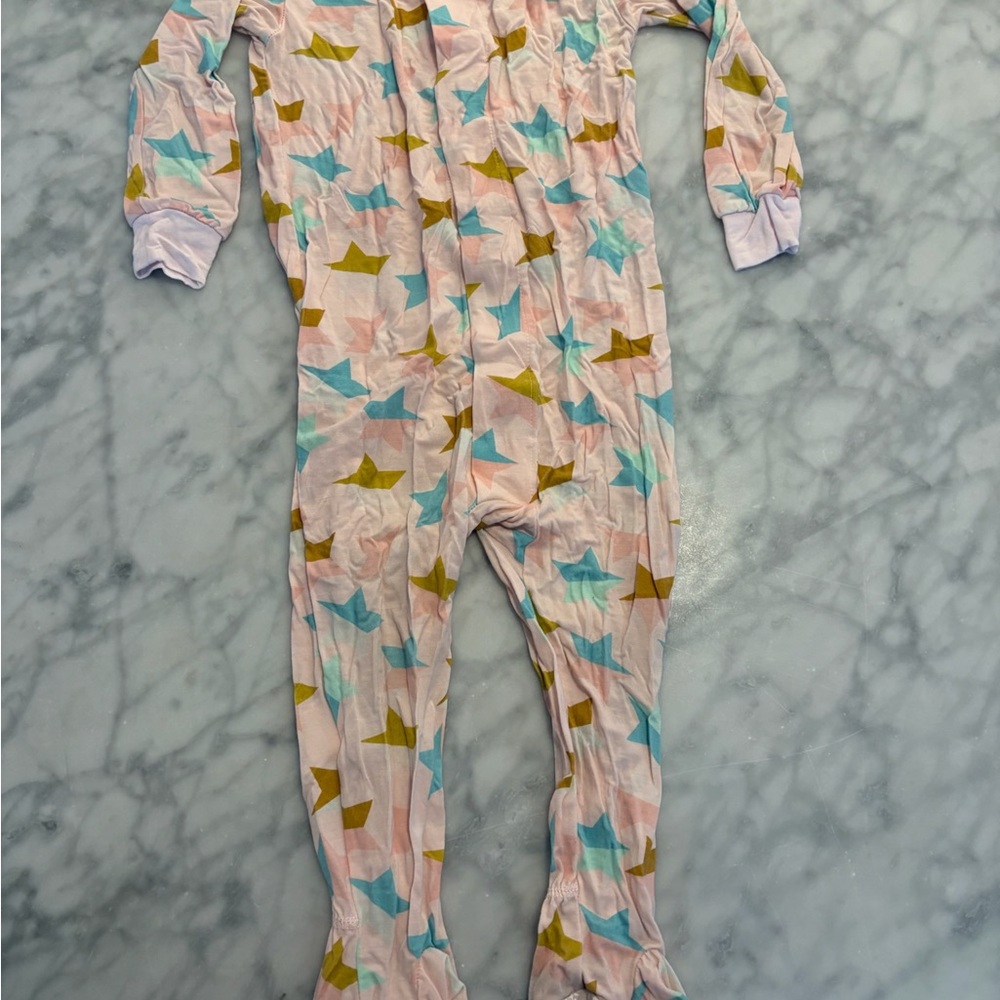 Magnetic Me Pink and Blue Footies One Piece with Full-Length Magnetic closure